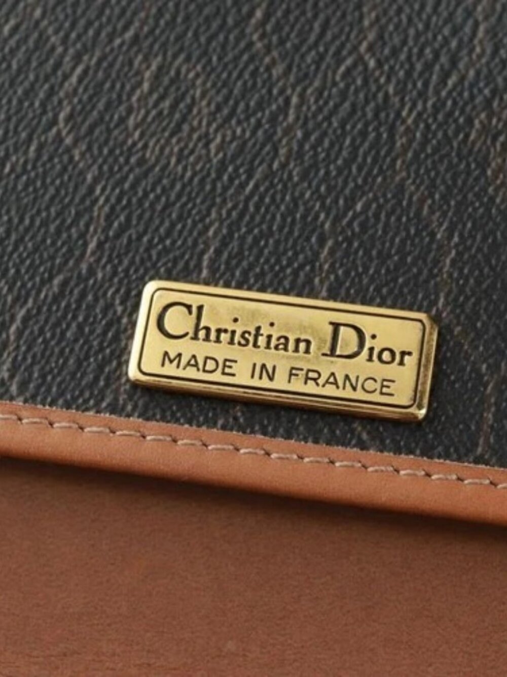 Christian Dior Honeycomb Canvas Chain Shoulder Bag Black Gold Auth am10539V - Picture 12 of 16